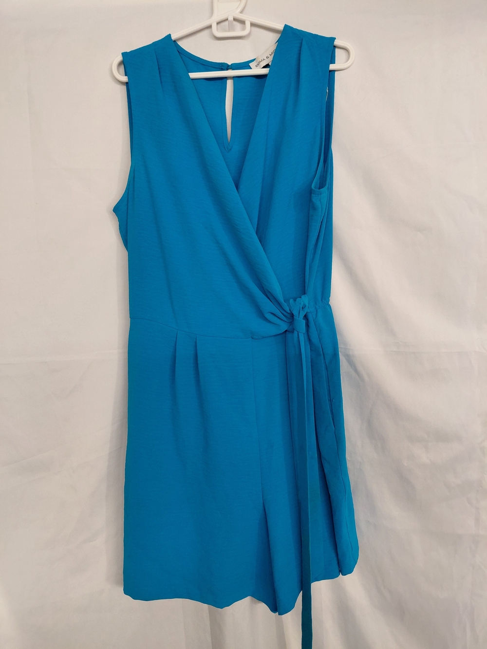 Emma And Michelle XL Sleeveless Wrap-Style Blue Shorts Rompee